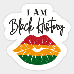 i am black history lips Sticker